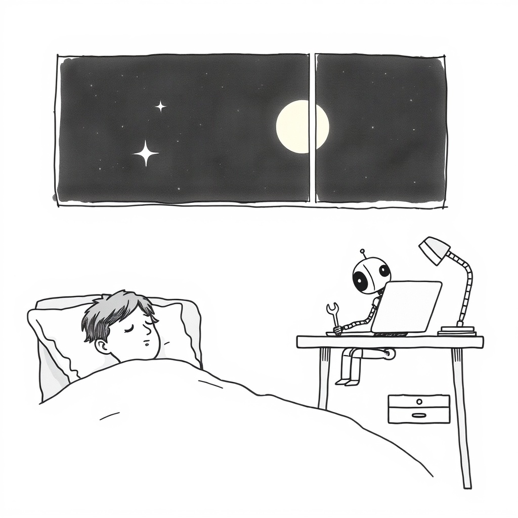 While Pete sleeps, something small and diligent fixes production